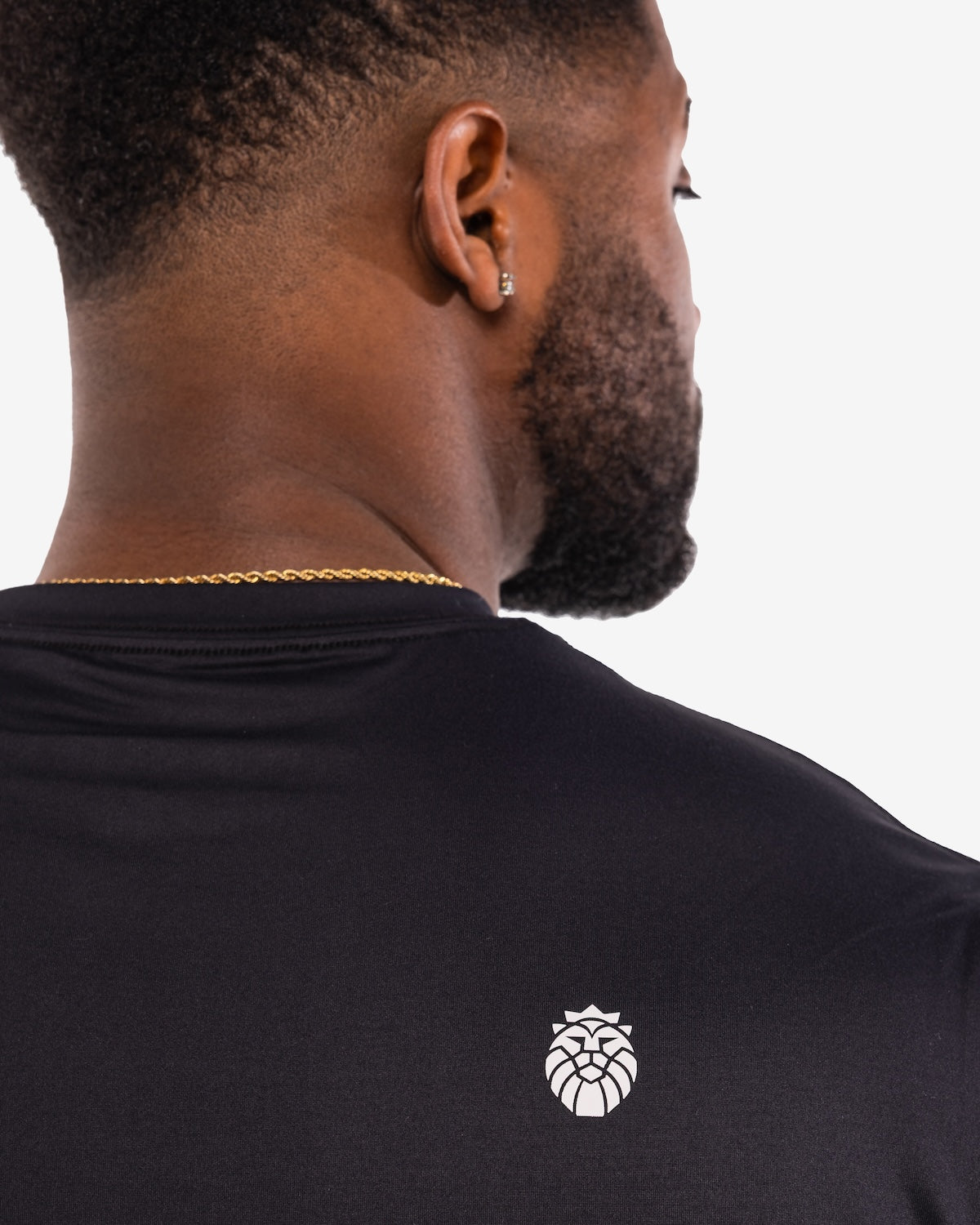 Kingsmen Golf Legacy Crewneck T-Shirt black on person back zoomed in