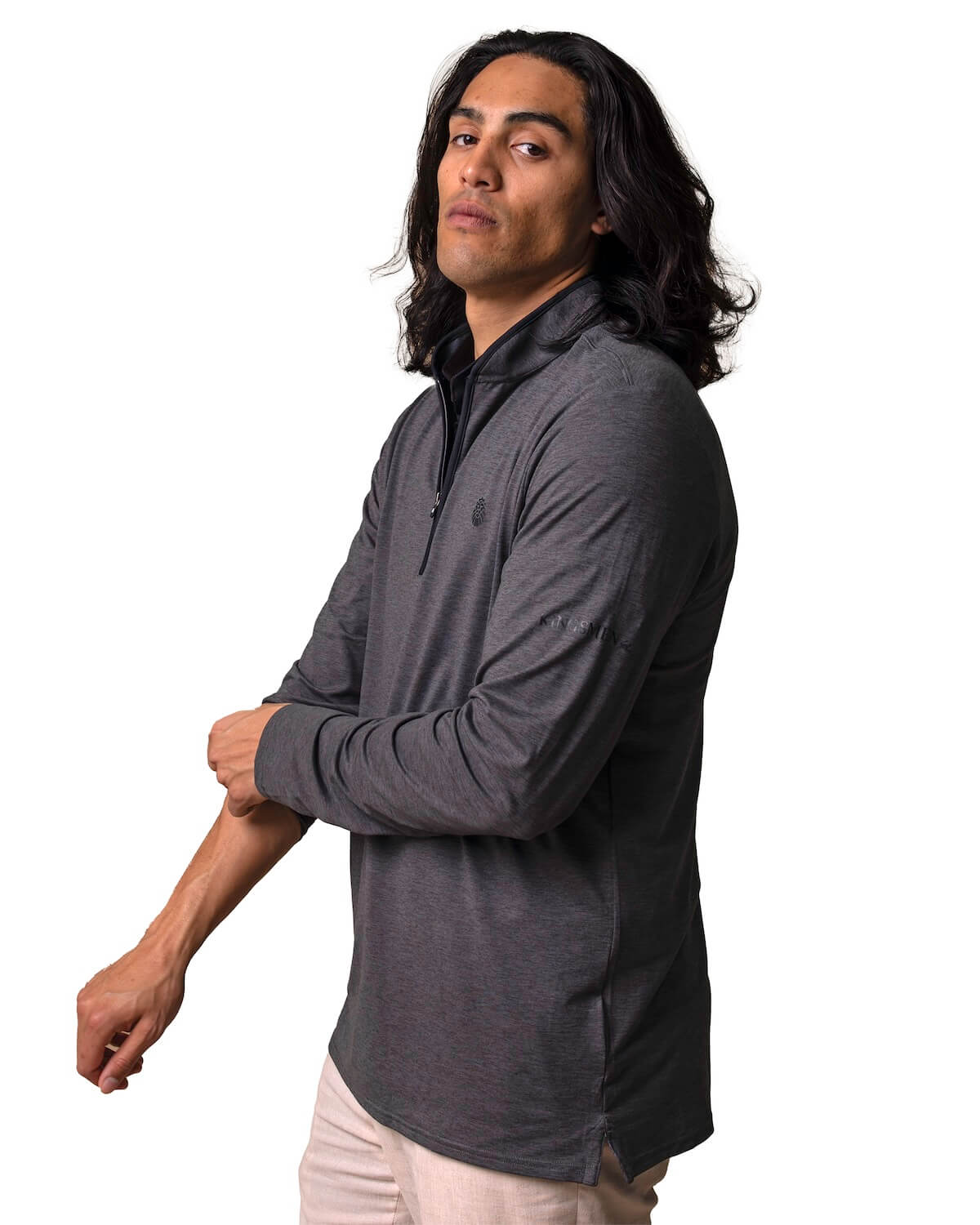 Tour Long Sleeve 1/4 Zip Charcoal Gray