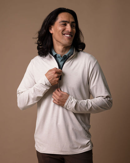 Tour Long Sleeve 1/4 Zip Heather Salt