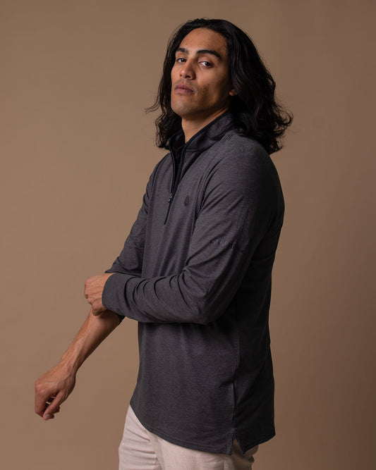Tour Long Sleeve 1/4 Zip Charcoal Gray