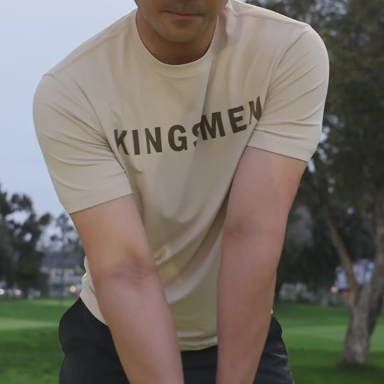 video showing the kingsmen oatmeal shirt in action